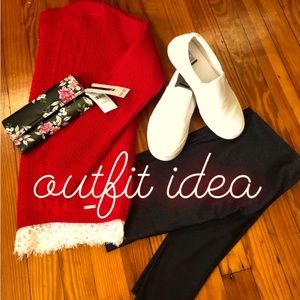 Tommy Hilfiger sweater with Nine West clutch/wallet.